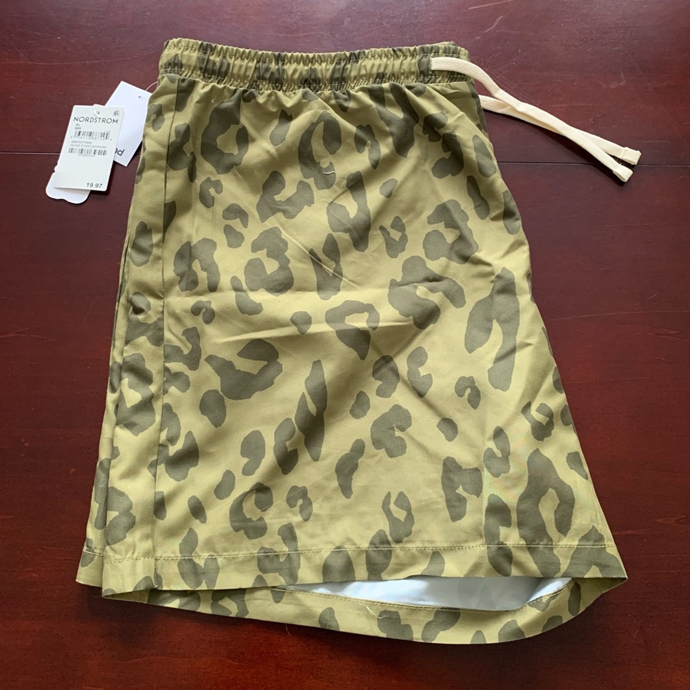 Abound Green Leopard swim trunks